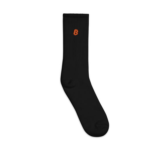 Embroidered Bitcoin Socks, Made in USA – photo 1 of 3