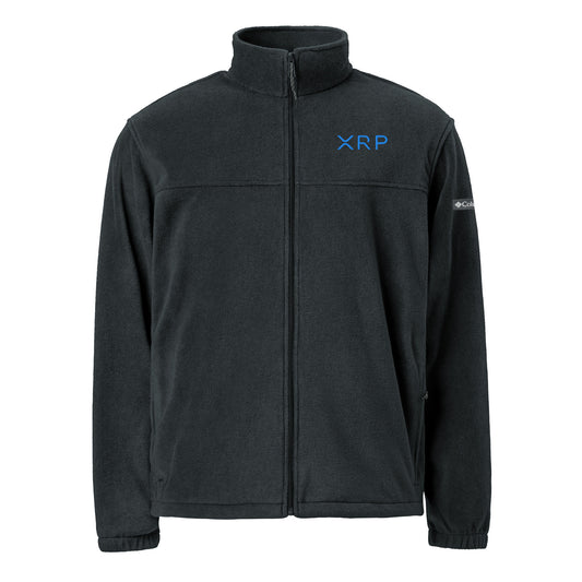 XRP Logo Embroidered Fleece Jacket, black, front view