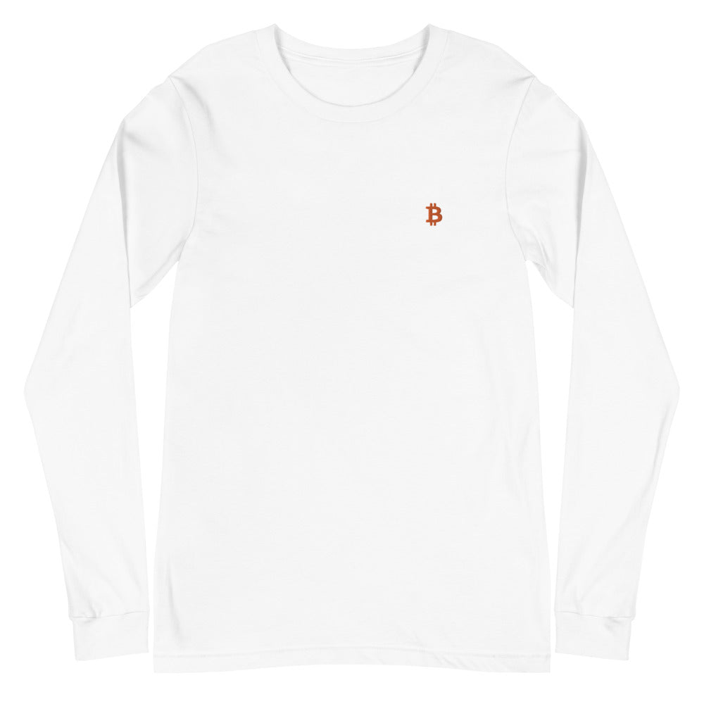 Bitcoin Embroidered Unisex Long Sleeve Tee – photo 5 of 5