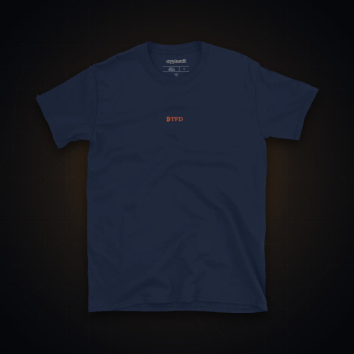 BTFD T-Shirt on dark crypto background