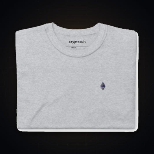 Ethereum Logo T-Shirt on dark crypto background