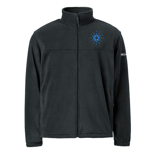 Cardano Logo Embroidered Fleece Jacket, black, front view