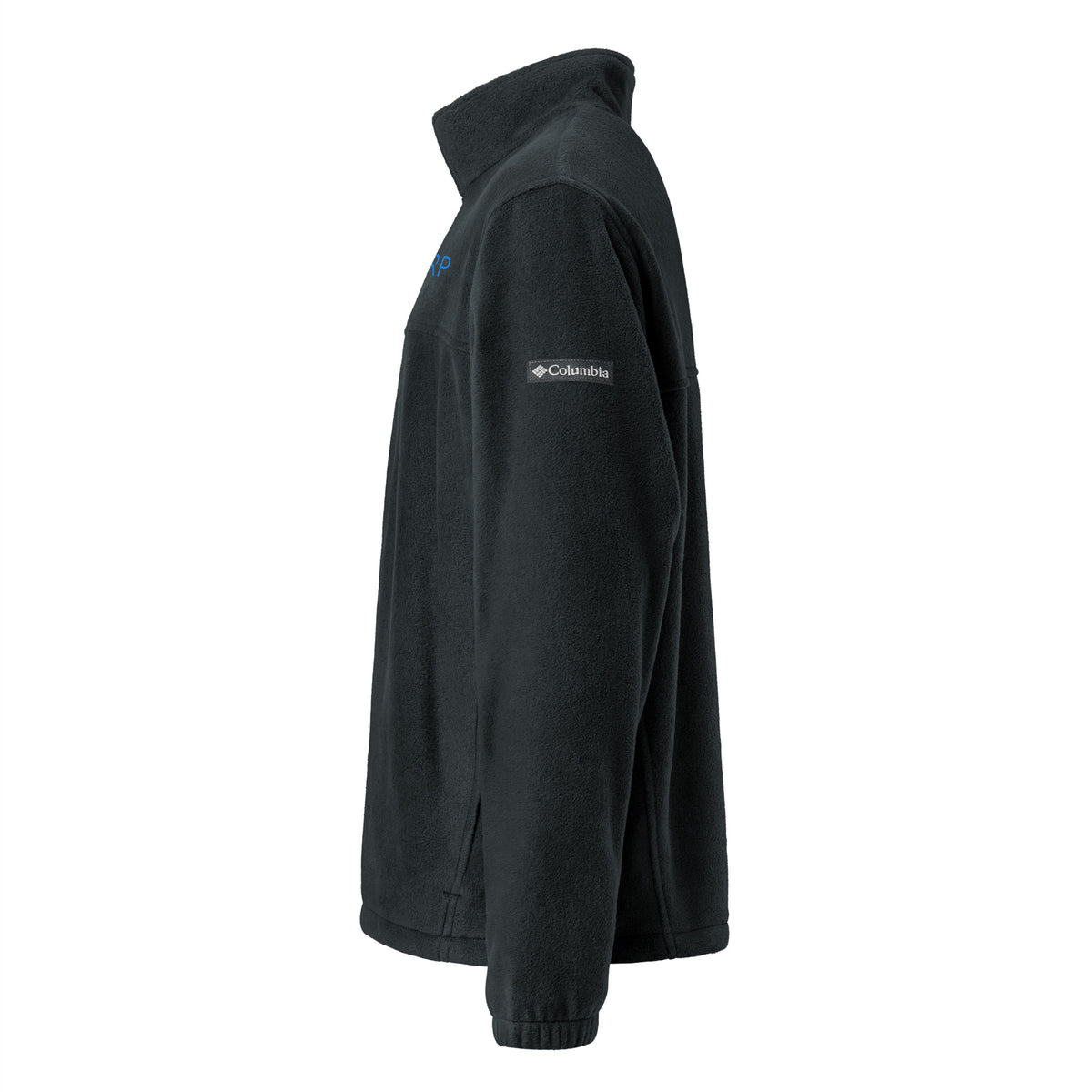 XRP Logo Embroidered Fleece Jacket, black, left side view