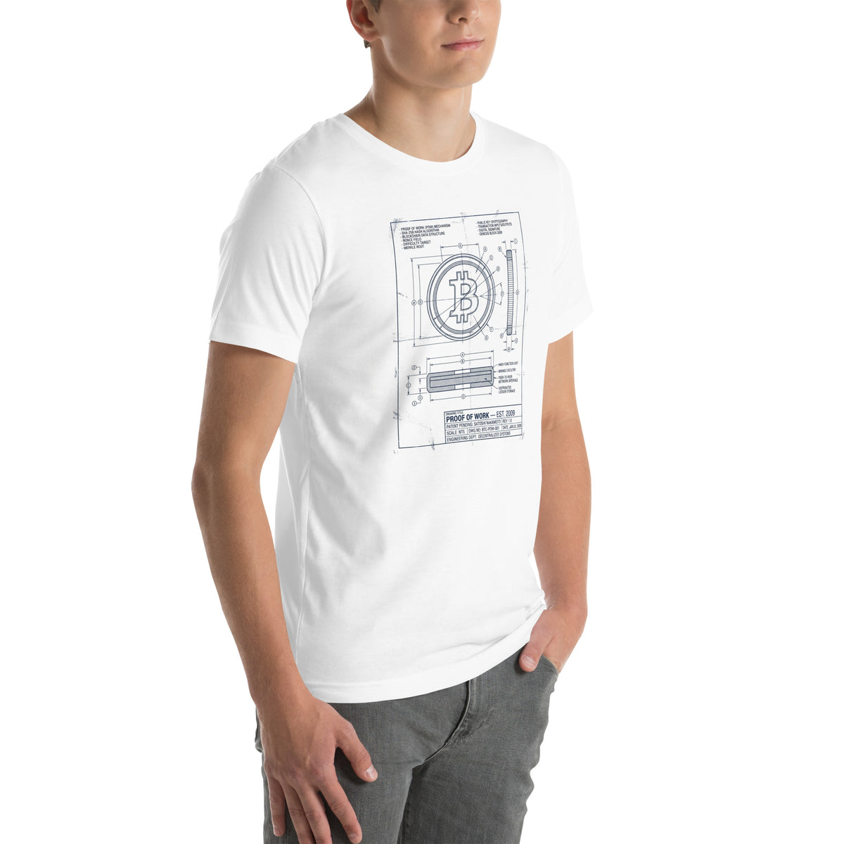 Proof of Work Bitcoin Blueprint T-Shirt – photo 6 of 6