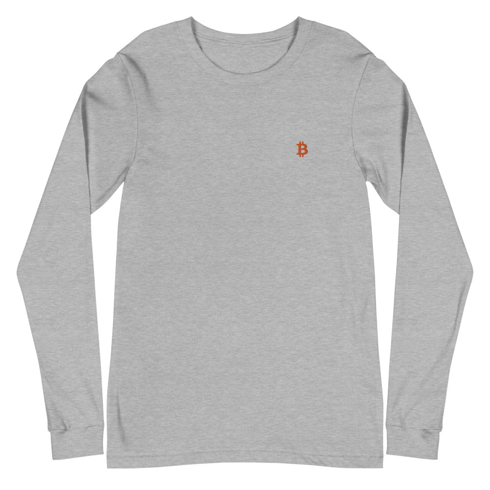 Bitcoin Embroidered Unisex Long Sleeve Tee – photo 4 of 5