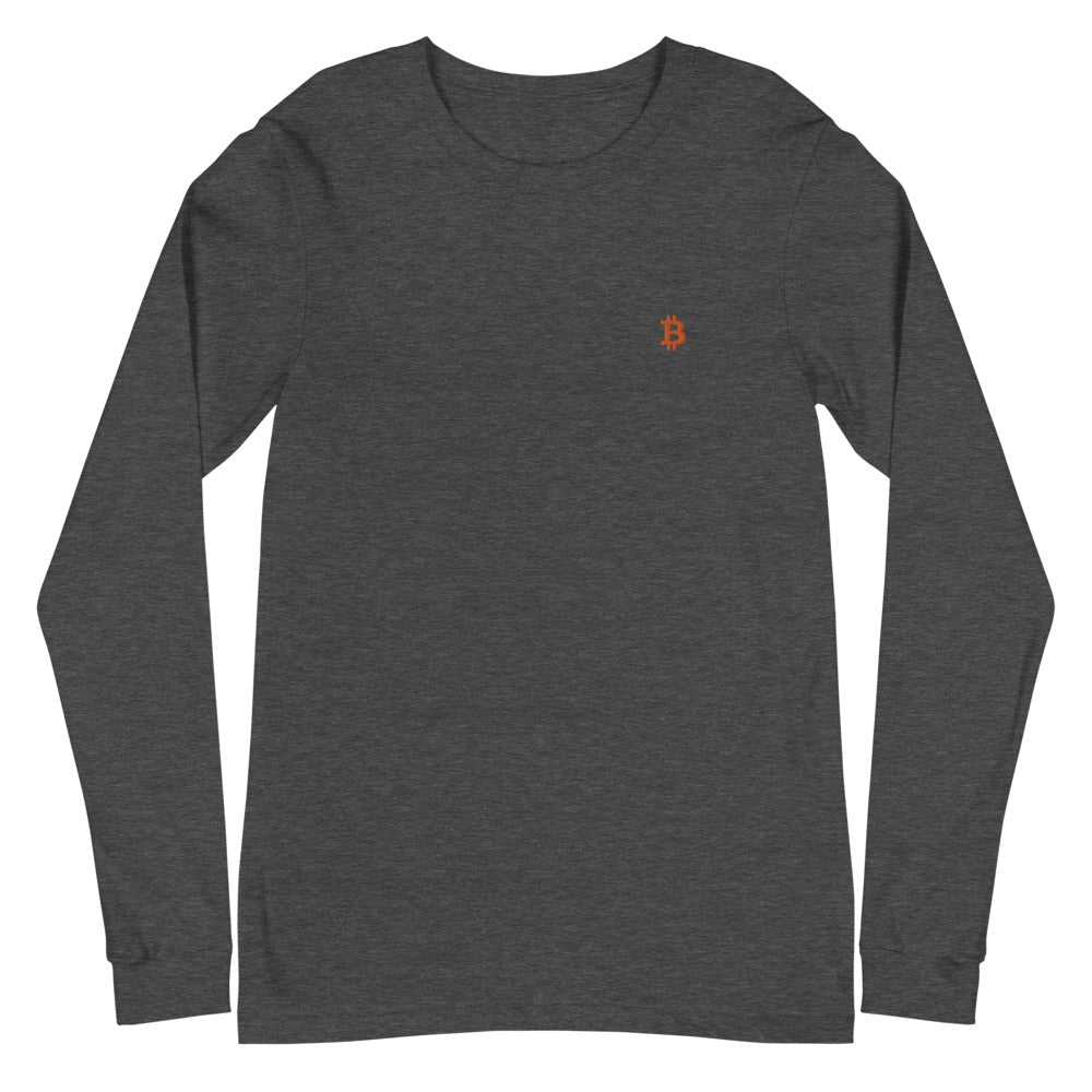 Bitcoin Embroidered Unisex Long Sleeve Tee – photo 3 of 5