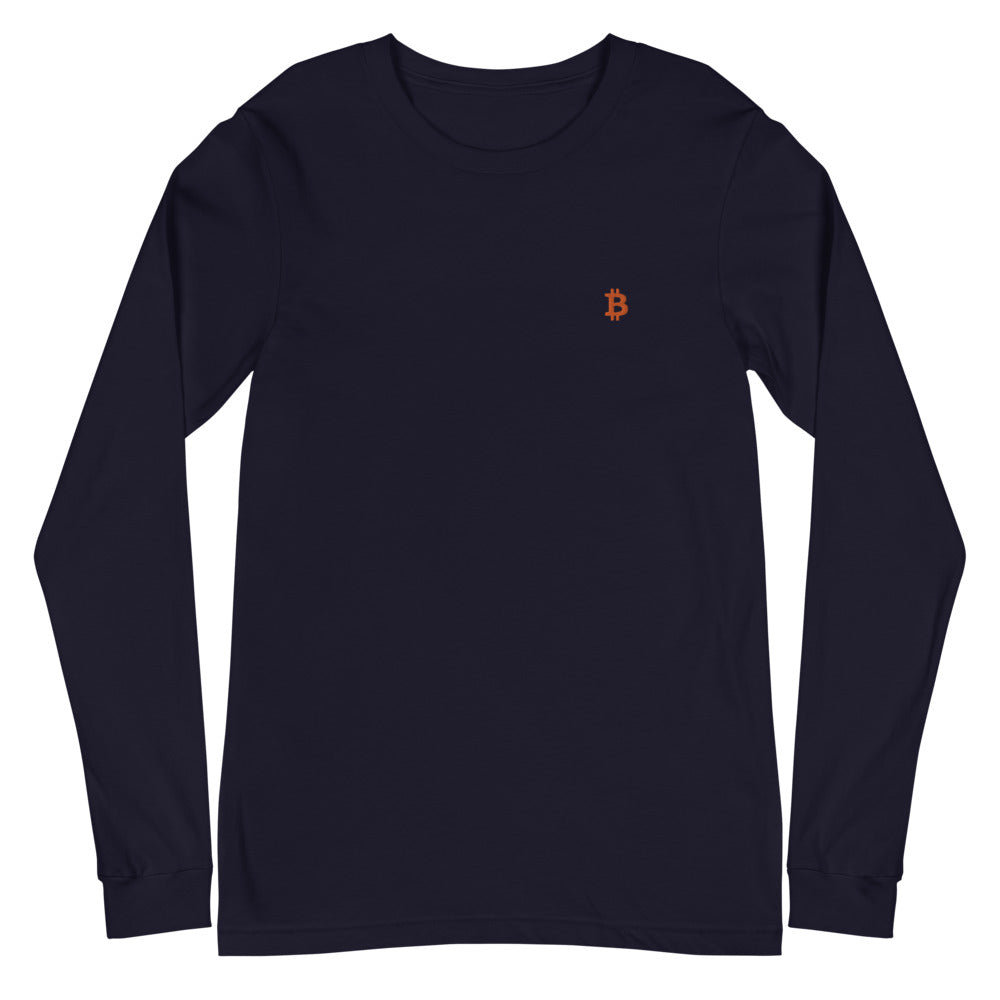 Bitcoin Embroidered Unisex Long Sleeve Tee – photo 2 of 5